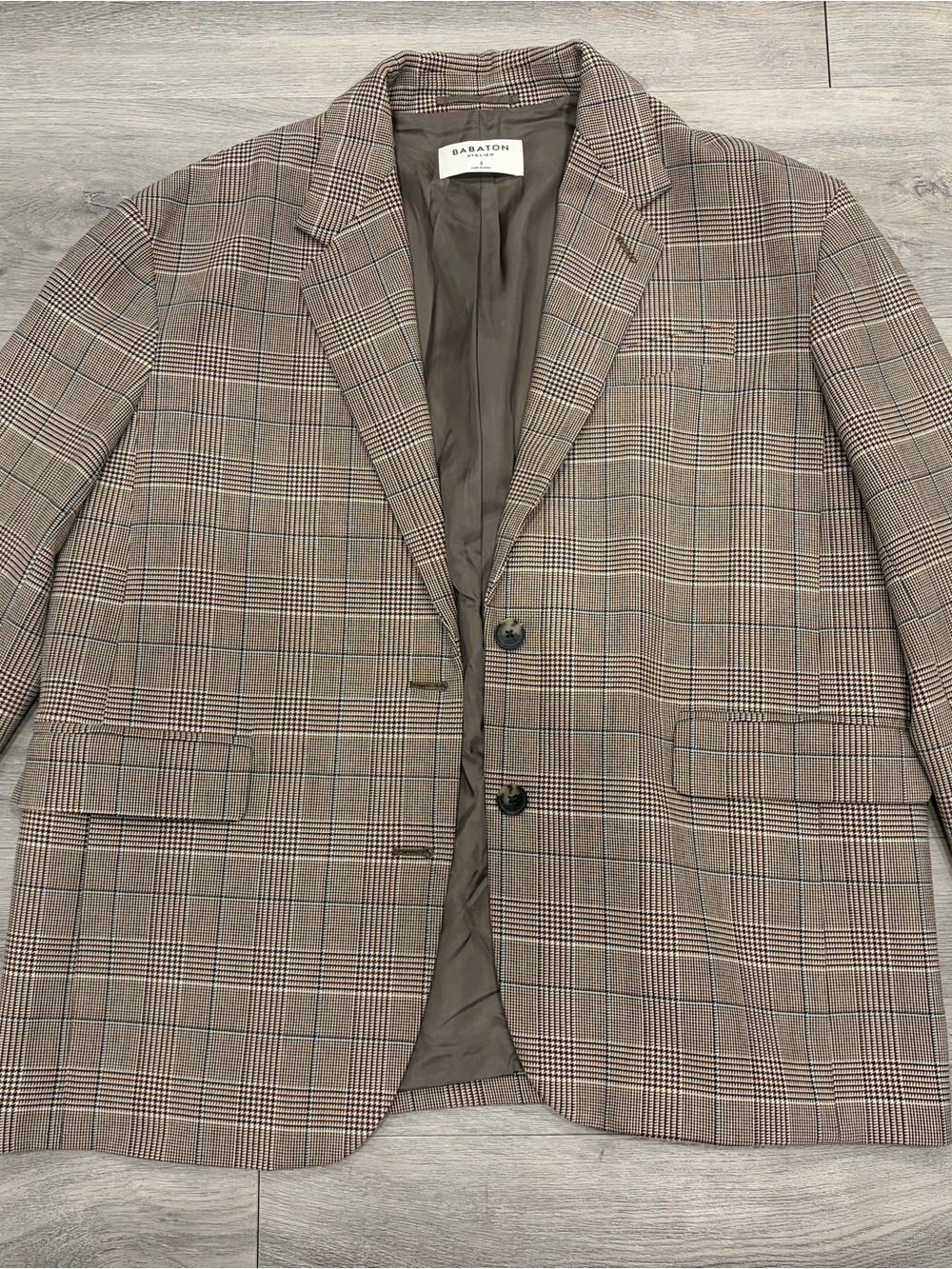 Babaton Brown Taupe Plaid over size Blazer